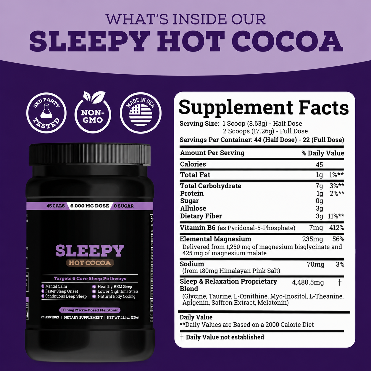 Sleepy Hot Cocoa – Support Relaxation, Restful Sleep & a Calmer Nighttime Routine