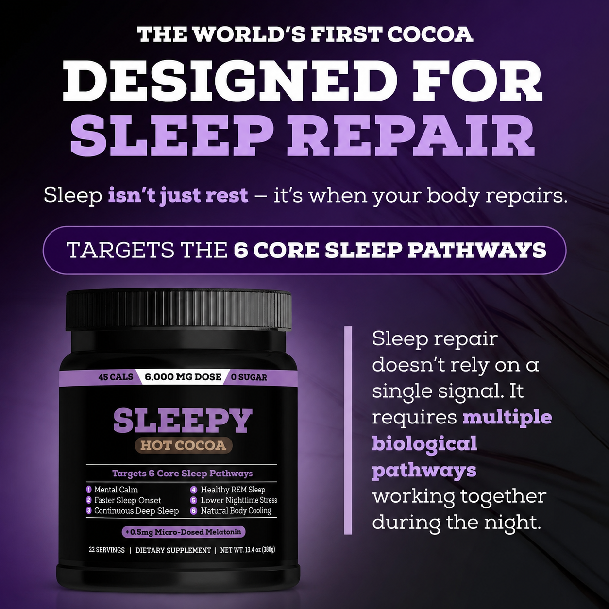 Sleepy Hot Cocoa – Support Relaxation, Restful Sleep & a Calmer Nighttime Routine