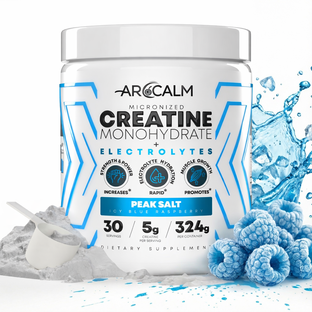 AROCALM Peak Salt Creatine Monohydrate + Electrolytes Powder