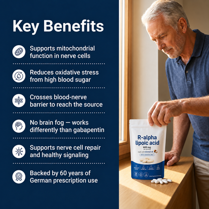R-Alpha Lipoic Acid 600mg Softgels – Antioxidant, Cellular & Nerve Health Support