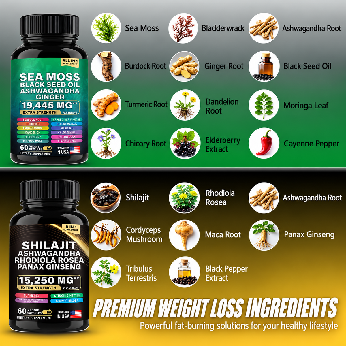 Sea Moss + Shilajit Daily Wellness Capsules Bundle – Energy, Vitality & Everyday Support
