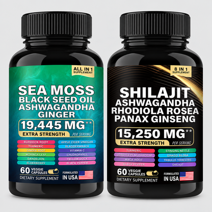 Sea Moss + Shilajit Daily Wellness Capsules Bundle – Energy, Vitality & Everyday Support