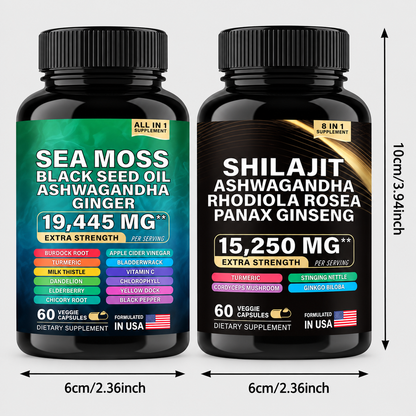 Sea Moss + Shilajit Daily Wellness Capsules Bundle – Energy, Vitality & Everyday Support