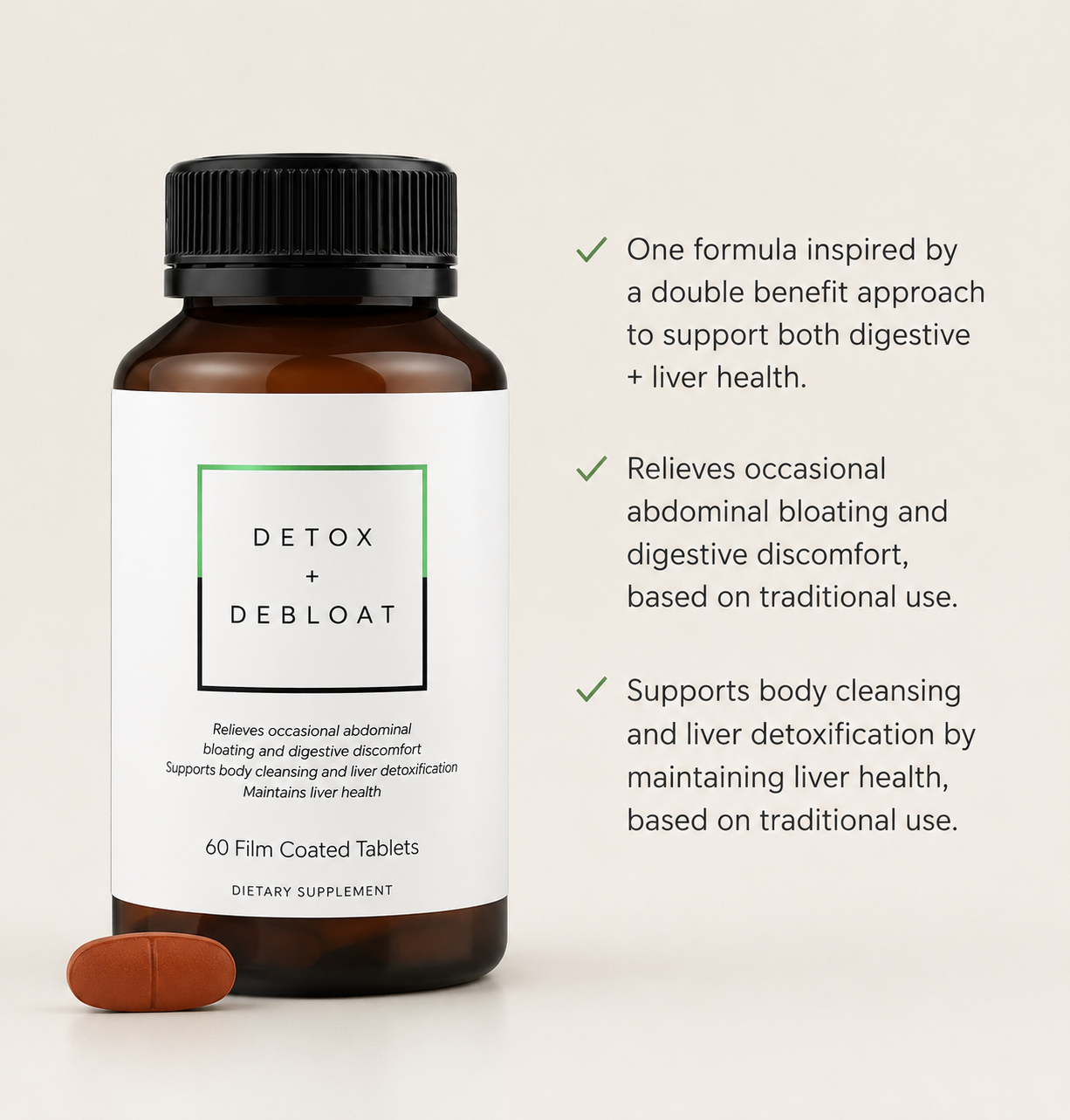 Detox + Debloat Tablets – Support Digestion, Bloating Relief & Liver Health