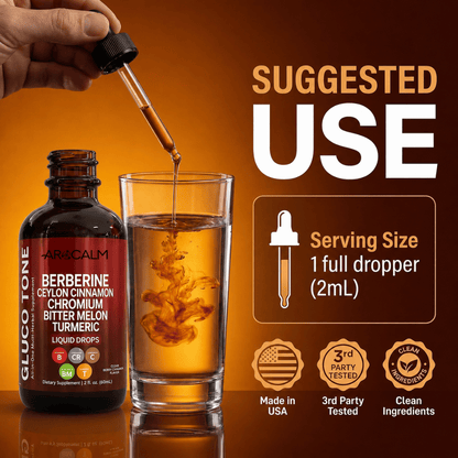 Berberine Liquid Drops with Ceylon Cinnamon & Herbal Blend – Blood Sugar Support – Berry Cinnamon Flavor (2 fl oz)